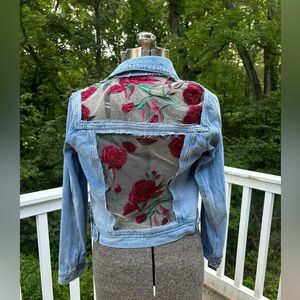 Upcycled one of a kind Jean jacket